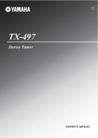 Yamaha TX-497 - Owners Manual 